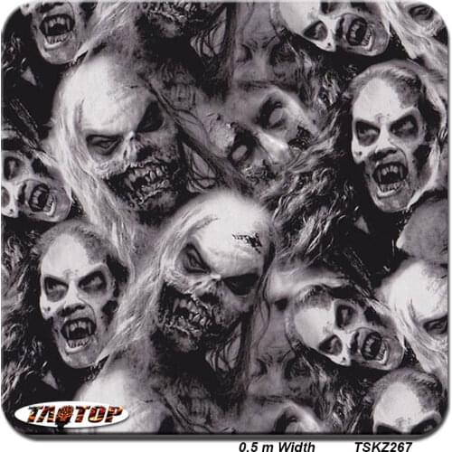 TSKX267 popular pattern zombie skull black death Hydrographic Film PVA Water Transfer Printing Film