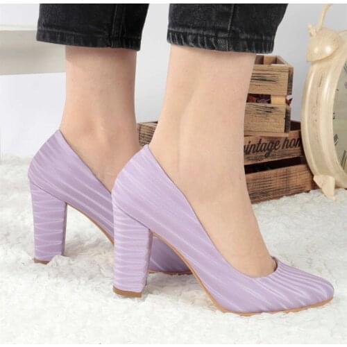 Emma Lilac Satin Women Shoes Heels Pump High Heels Female Summer Womens Designer Patent Leather Wedding Party Plus Size 34-43