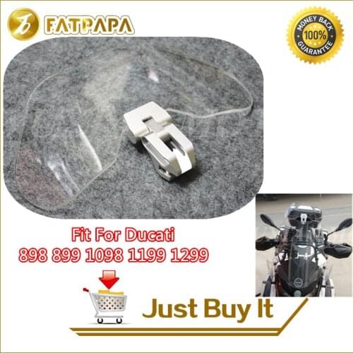 Universal Adjustable Screen Windscreen Dark Smoke Tinted Windshield Spoiler Air Deflector Fit For Ducati 848 899 1199 1089 1299