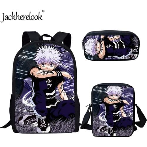 Jackherelook Hunter X Hunter Anime Large Capacity Backpack 3pcs/set School Bags for Boys Primary Student Satchel Mochila Escolar