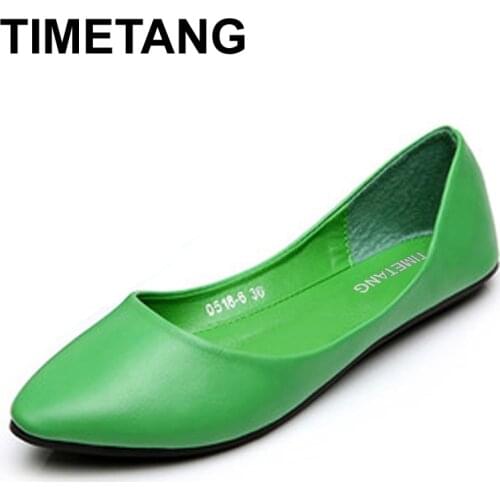 TIMETANG Women Shoes Woman Flats high quality suede Casual Comfortable pointed toe Rubber Women Flat Shoe Hot Sale New Flats