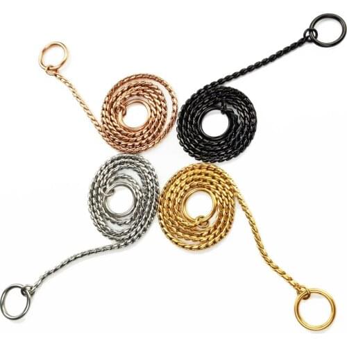 Snake P Chain Dog Collar Small Large Dog Collar Puppy Collar Necklace 4.5mm Copper Golden/Silver French Bulldog Pet Dog Collars