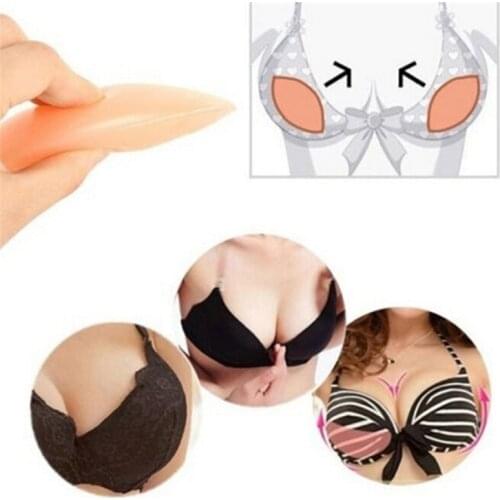 1 Pair Women Silicone Bra Gel Invisible Inserts Breast Pads Push Up Bra Insert Breast Enhancer Inserts For Dress Bikini Swimsuit
