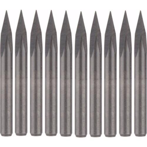 10Pcs 25 Degree 0.2mm Carbide Steel CNC Router Pyramid engraving Bits