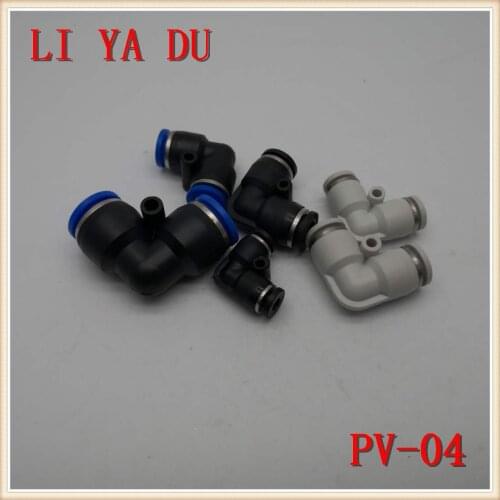 10PCS/LOT PV-04 pneumatic pipe joint quick connector right angle 90 degree plastic elbow PV4