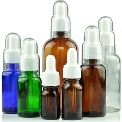 100 ML Essential Oil Bottle Empty Glass Vial Dropper Bottle 4 Colors Transparent Cover Portable Refillable Cosmetic Container