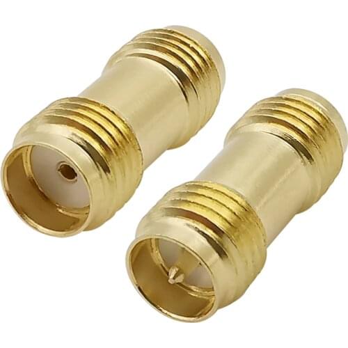 2/5Pcs Brass RP SMA Female to SMA Female Jack RF Coaxial Adapter Connector for WIFI FPV Antennas Radio