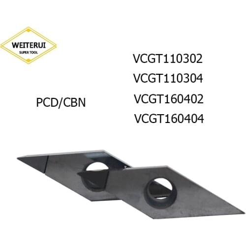 2Pcs/set VCGT110302 VCGT110304 VCGT160402 VCGT160404 PCD CBN Diamond Inserts Blade Internal Turning Tool Lathe Tool