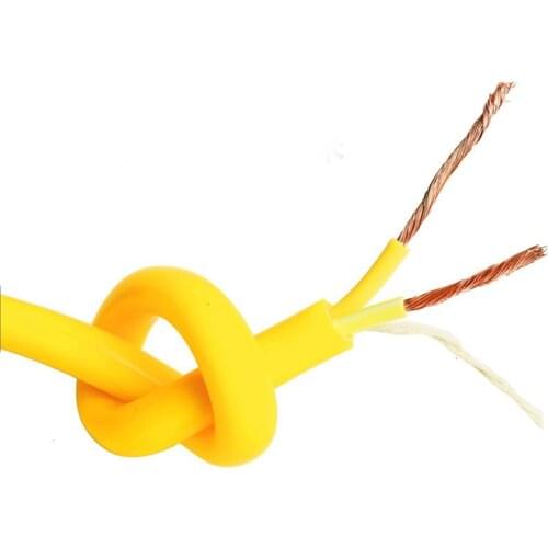2-core Wire Tendon Soft Cable 1.0 1.5 2.5 4 square Waterproof Anti-freeze Plug Wire 5 Meters Pure Copper 2 core Yellow Cable