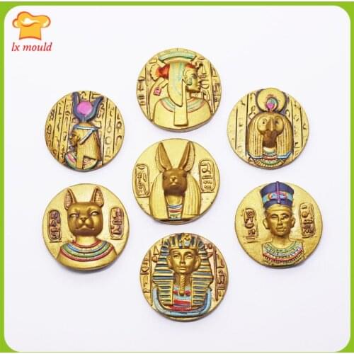 2020 New Egypt Craft Silicone Mold Candy Chocolate Mould Button 7 Piece Set
