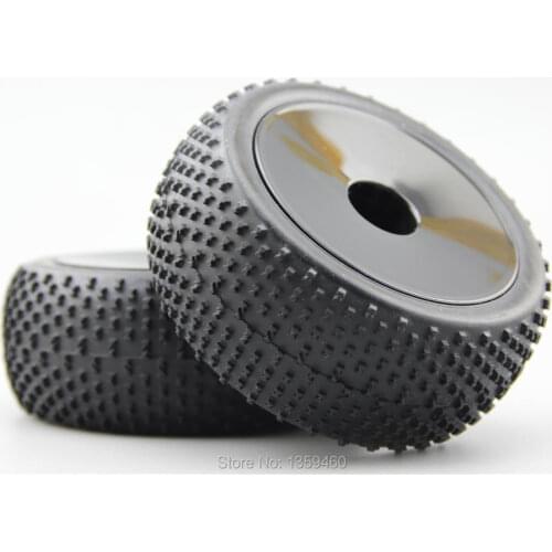 4pcs 1/10 Buggy Off Road Tire Tyre Twin Front&Rear Dish Black Wheel Rim Fit for 1:10 4WD Buggy Car 1/10 Tire 25026+27001