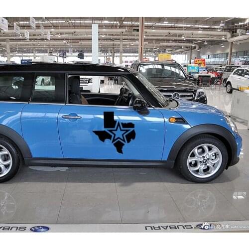 58cm x 58cm 2 x Star Of Texas Map Funny Graphical (one For Each Side)Car Sticker For Truck Window Auto Door Vinyl Decal 9 Colors