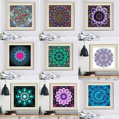 5D Diamond Painting DIY Full Round Diamond Rhinestone Mandala Flowers Diamond Embroidery Mosaic Cross Stitch Home Decor Gift