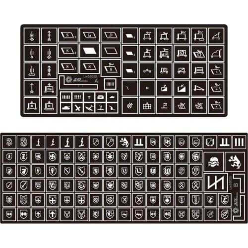 AM-WORKS LW35020 1/35 WWII German Tactical Symbols & Unit Markings Waffen - Stencil Mask