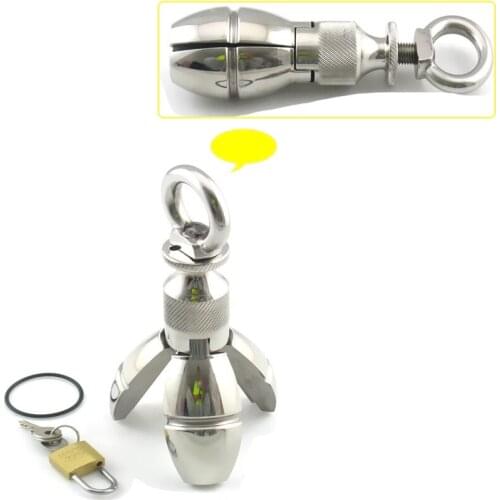 Heavy Stainless Steel Anal Dilators,Anal Plug,Device Lockable Adjust Buttplug Anus Ass Expanding Chastity Sex Toys For Women Men