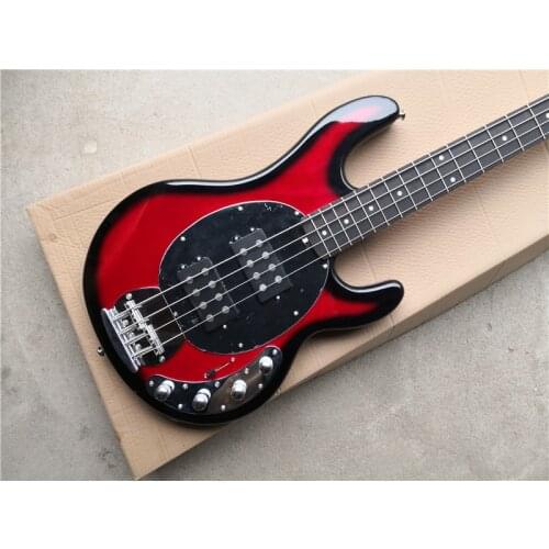 Free shipping Quality Music Man 4 strings Electric Bass red MusicMan Electric Guitar Active pickups 62
