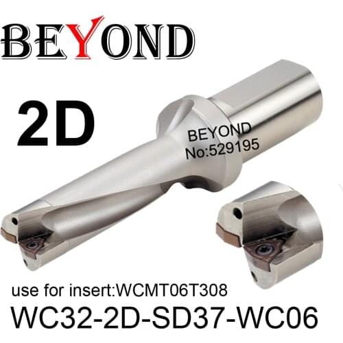 BEYOND WC 2D 37mm WC32-2D-SD37-WC06 U Drilling Drill Bit use Insert WCMT WCMT06T308 Indexable Carbide Inserts Lathe CNC Tools