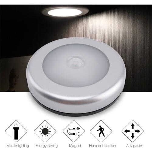BORUiT Infrared PIR Motion Sensor 6 Led Night Light Wireless Detector Light Wall Lamp Light Auto On/Off Closet Battery Power