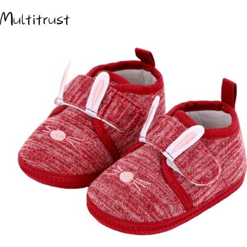 Baby Boys Girls First Walke Shoes Newborn Cartoon Print Anti-Slip Cotton Plush Shoes Winter Warm Crib Shoes Toddler Soft Soled