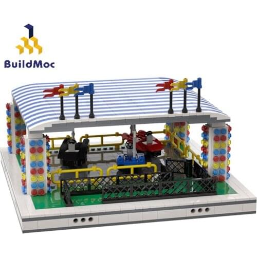 Buildmoc Friends For Girl Bumper Car Venues Amusement Park House Modular Building Blocks Bricks Idea Toys For Children 1012 PCS