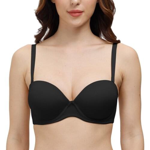 New Ladies Bras Thick Padded Sexy Push Up Bra Women Invisible Silicone Straps Anti-slip Strapless Bras A B C D DD E DDD F Cups