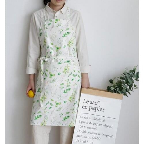 Floral apron Thin summer ultra-thin household kitchen lovely Japanese Korean version apron womens work clothes