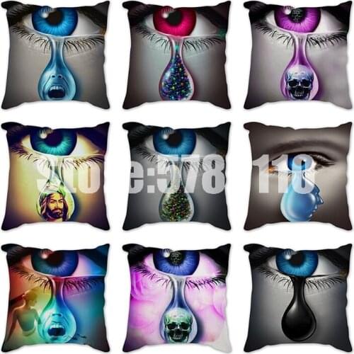Decorative Pillow Cover 45x45cm Pillowcase Eyes earth tears sofa Cushions Polyester Decoration Throw Pillows Home Decor