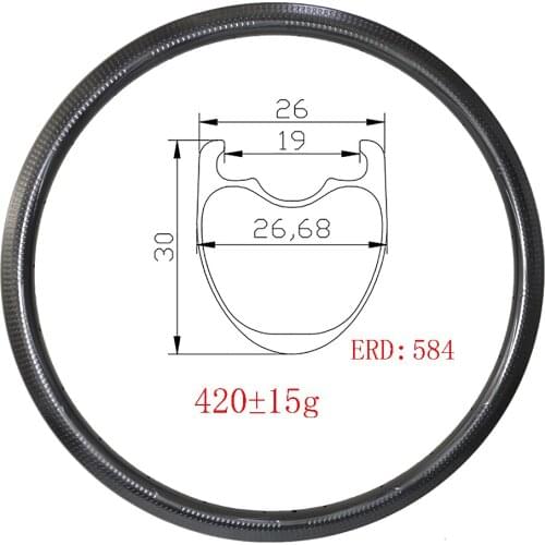 700c 30x26mm carbon rim clincher Tubeless golf surface disc brake 30mm Dimple surface Road bicycle Moonscape 20H 24H 28H 32H 36H