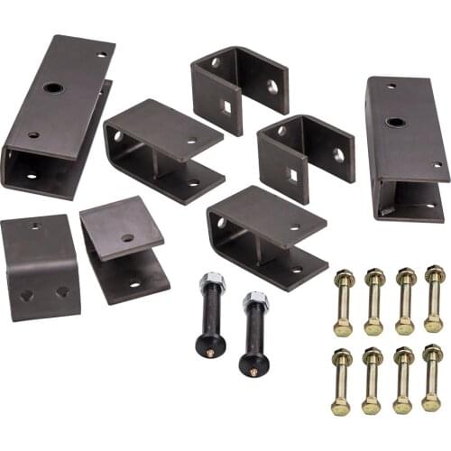 For Tandem trailer axle with shackle bolts 2" wide slipper spring hanger kit Leaf Slipper Spring