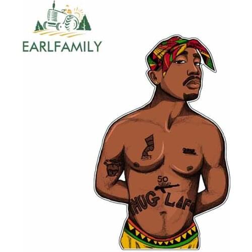 EARLFAMILY 13cm x 8.2cm for Tupac Color Cloths Funny Car Stickers Vinyl Waterproof RV VAN Car Accessories JDM Anime Comic Sign