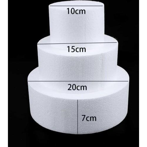 HOT!!!Kitchen Accessories Cake Dummy Modelling Sugar craft Party DIY Model Cake Round Foam Mould Polystyrene Changed Good Pack