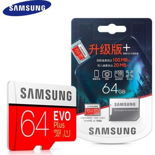 Original SAMSUNG micro sd card EVO Puls 128GB memory card 100MB/s 64GB 256GB 512GB C10 UHS-I TF Card Microsd cartao de mamoria