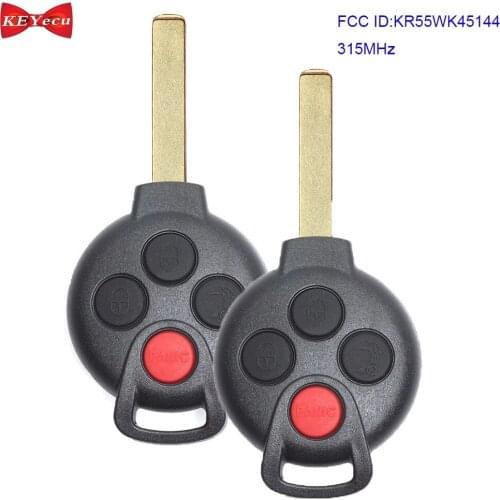 KEYECU 2pcs for Smart ForTwo 2005 2006 2007 2008 2009 2010 2011 2012 2013 2014 2015 2016 Remote Key Fob KR55WK45144 315MHz