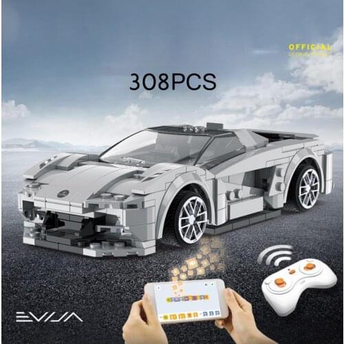 Beginner technical Lotus super sport car EVIJA model building block app rc brick 2.4Ghz radio remote control vehicle toy for boy