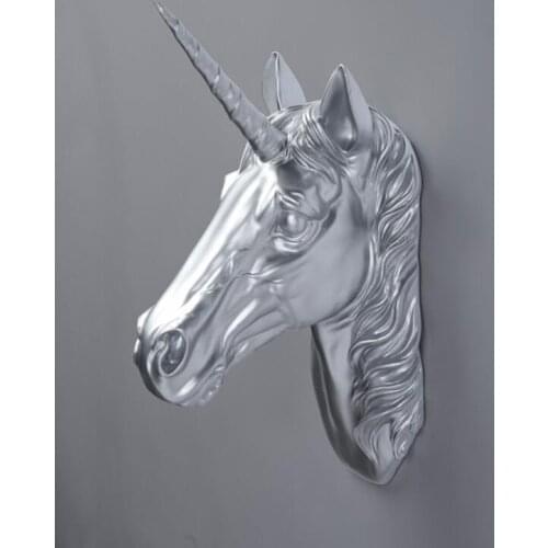 Nordic Style Creativity Animal Resin Stereo head Wall hanging Unicorn Wall Decoration backwall gifts cculpture statue