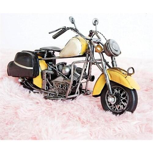 Creative Home Decoration Iron Model Knick-knacks Vintage Motorcycle Model Interior Bar Living room Bedroom Decoration