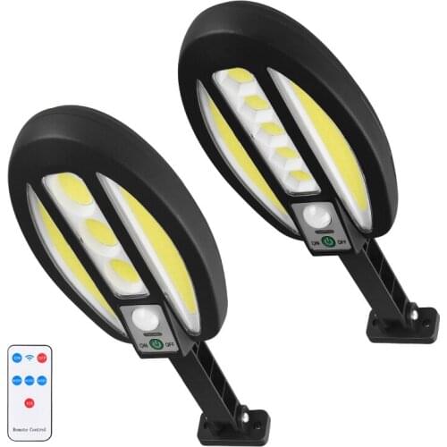 New Solar Motion Sensor Wall Light Outdoor Street Lamp with Remote Control Waterproof Garden Street Lamp 3 Lighting Modes