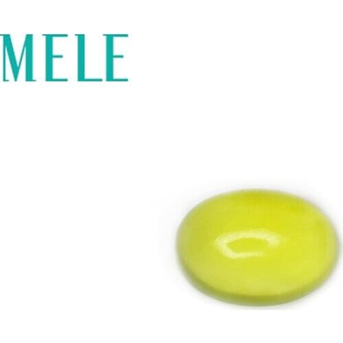 Natural golden yellow prehnite stone,10*14mm,the oval,6.8ct loose stone DIY matching Designer stone matching for women