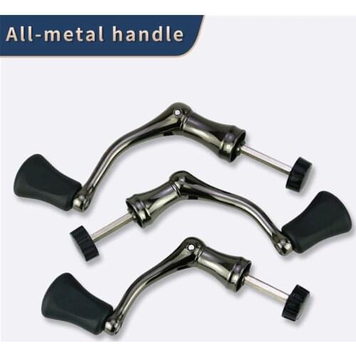 New Metal Rocker Arm Fishing Handle Non Slip Grip Rotary Knob Foldable Power Handle For Fishing Spinning Reel Replacement Parts