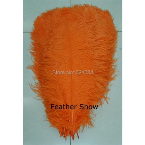 New!10PCS Quality Natural OSTRICH FEATHERS 24-26inches 60-65CM Orange colour for wedding