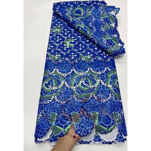 New African Printed Guipure Lace Fabric High Quality Sequins Nigerian Milk Silk Cord Lace Fabric 2021 For Women Dresses 5 Yards