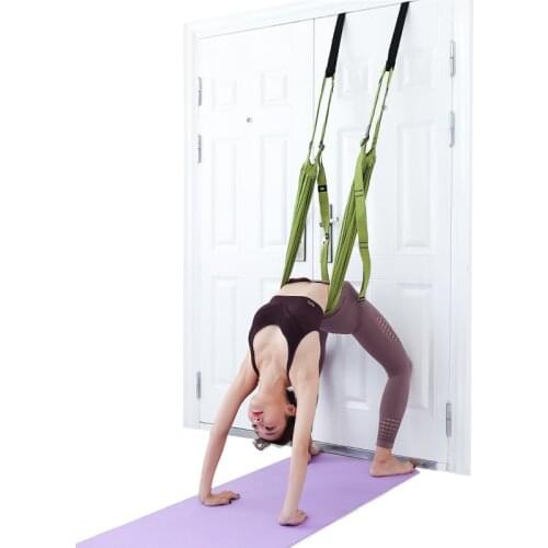 Yoga Aerial Hammock Women Swing Adjustable Aerial Yoga Strap Hanging Hammock Elastic Stretch Handstand RopeTraining Fitness