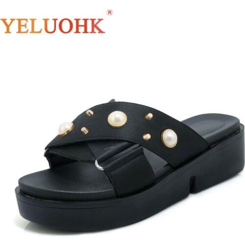 33-44 Rivet Women Slippers Flat Big Size Silk Summer Slippers Female Summer Shoes