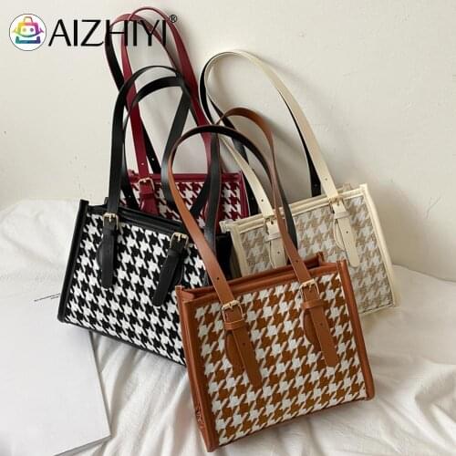 Shoulder Bag Fashion Handbag Totes Women Girls Lady PU Leather Plaid Pattern Travel Shoulder Underarm Portable Top-handle Bags