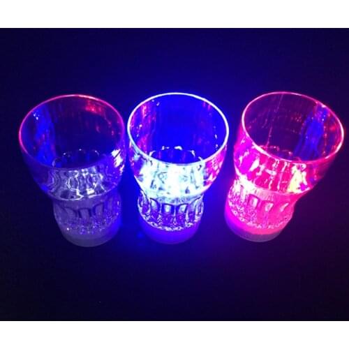 LED Party Colorful Flash Glowing Coke Cup Lamp Plastic Transparent Cups Acrylic Beer Cups Light Creative Luminous Cups Supplies