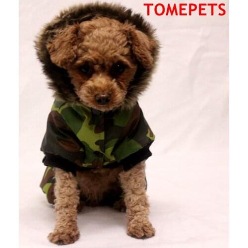 TOMEPETS Dog apparel pet clothing camouflage small pet winter detachable two-piece set dog coat waterproof jacket warm four-leg