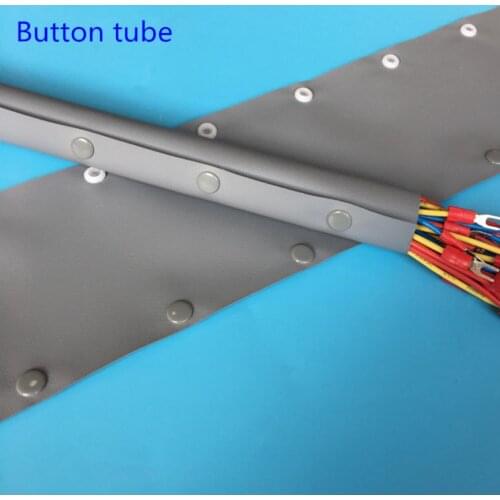 1 meter Button tube electric wire sheath tube snap sleeve wrap line flame retardant cloth