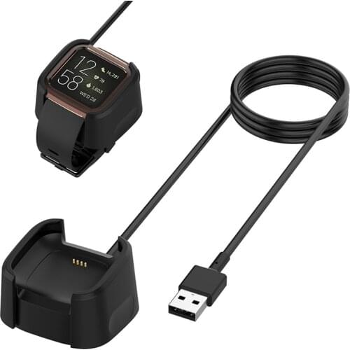 100cm USB Charging Cable Dock Stand Charger For Fitbit Versa 2 Smart Watch Accessories Replaceable USB Charger Station