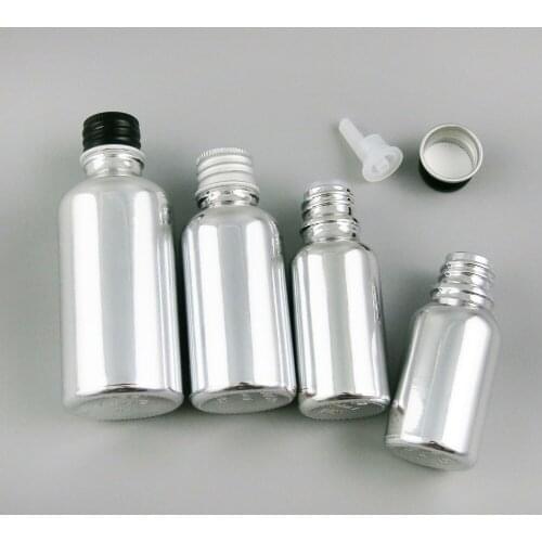 200 x 5ml 10ml 20ml 30ml 50ml 100ml Refillable Uv Gold Glass Bottle With Gold Aluminium Lids 1OZ Glass Cosmetic Container
