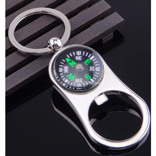 300pcs Compass Bottle Opener Keyring Keychain Wine Bottle Openers As Gift Metal Beer Bar Tool Wholesale